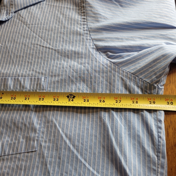 Shaquille O'Neil Shirt Mens Big Tall Button Down Blue Stripe Top Collared - Picture 9 of 9